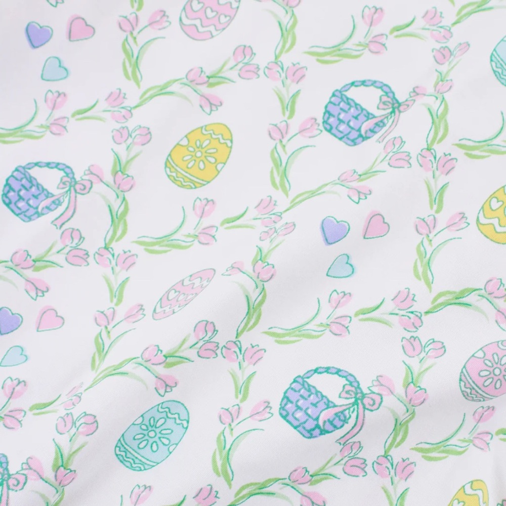Roller Rabbit EASTER Tulip Trellis Polo Pajamas Medium NWT
